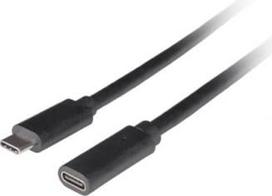 usb c cable gen 2 - Lanberg CA-USBE-20CC-0005-BK USB-C M/F 3.1 kabelis 0.5 m Juodas (Black) - 1 nuotrauka