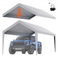 stogines brezentas - Automobilio pavėsinė Vevor 6.1x3.04 m, pilka (Grey) - 1 nuotrauka