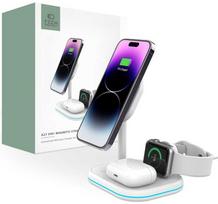 wireless magsafe charger - Tech-Protect QI15W-A27 3in1 Magnetinis Belaidis Įkroviklis MagSafe Baltas (White) - 1 nuotrauka