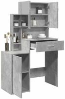 vidaXL Kosmetinis staliukas su spintele, betono pilkas (Concrete Grey), 80 cm x 35 cm x 132 cm