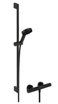 Dušo sistema su termostatiniu maišytuvu Hansgrohe Ecostat Fine Pulsify Select S, juodas (Black)
