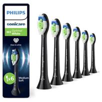 elektrinis dantu sepetelis - Philips Sonicare Optimal White HX6066/88 dantų šepetėlio galvutės, juodos (Black), 6 vnt - 1 nuotrauka