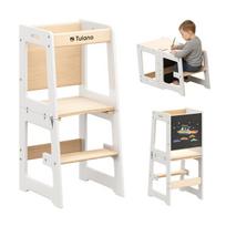 bokstelis - Tulano Mooby 35 white-natural 3in1 – Montessori bokštelis ir staliukas - 1 nuotrauka