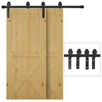 stumdomos durys - HOMCOM Stumdomųjų durų sistema, juoda (Black) - 1 nuotrauka