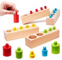 medines kaladeles - MONTESSORI spalvoti mediniai lavinamieji svareliai - 1 nuotrauka