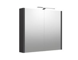 Vonios spintelė RB BATHROOM CITY GREY MAT 80, pakabinama, su LED, pilkos sp.,su veidr.