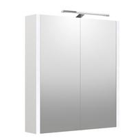 veidrodis su apsvietimu - Vonios spintelė RB BATHROOM CITY WHITE MAT 60, pakabinama, su LED, baltos sp.,su veidrodžiu - 1 nuotrauka