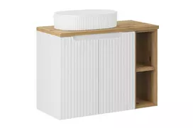 Vonios spintelė COMAD NOVA OAK WHITE BEYOND 80 su stalviršiu ir praustuvu, balta