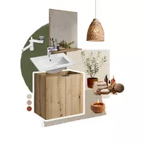 Vonios spintelė COMAD Nova Oak A 82-60-2S, ąžuolo