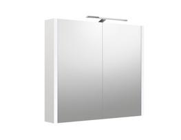 veidrodis su apsvietimu - Vonios spintelė RB BATHROOM CITY WHITE MAT 80, pakabinama, su LED, baltos sp.,su veidr. - 1 nuotrauka
