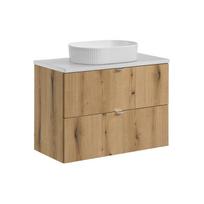 Vonios spintelė COMAD NOVA OAK BEYOND WHITE D, 80 su stalviršiu ir praustuvu, ąžuolo