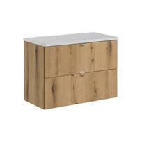 Vonios spintelė COMAD NOVA OAK WHITE A su stalviršiu, ąžuolo/balta