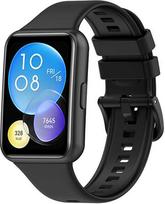 4Wrist Silicone Strap for Huawei Watch FIT 2 Active, juodas (Black)