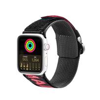 apple watch se 2 - Dux Ducis apyrankė (Lauko versija) Apple Watch Ultra, SE, 9, 8, 7, 6, 5, 4, 3, 2, 1 (49, 45, 44, 42 mm) Nailono juoda-raudona (Black-Red) - 1 nuotrauka