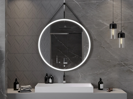 veidrodis led 100 cm - Vonios veidrodis Mexen Reni Black su LED apšvietimu ir šildymo kilimėliu, 100 cm - 4 nuotrauka