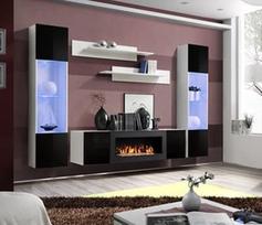 ASM Fly M3 Living Room Wall Unit Set Black/White