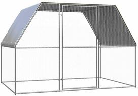 vidaXL Narvas viščiukams, sidabrinis ir pilkas, 3 x 2 x 2 m (Silver and Grey)