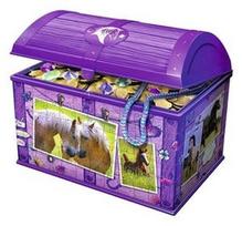 lobiu skrynia - Ravensburger 3D Puzzle Treasure Chest Horse - 1 nuotrauka