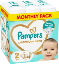 Pampers Premium Care, 2 dydis, 4-8 kg, 246 vnt