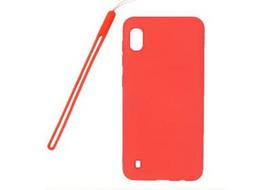 Evelatus Samsung Galaxy A10 Soft Touch Silicone Case with Strap Red