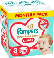 Pampers Premium Care Pants, 3 dydis, 6-11 kg, 152 vnt.