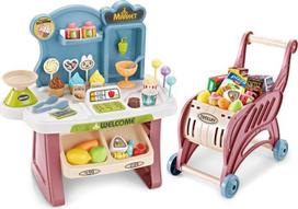 zaislas supermarket - Home supermarket parduotuvės kasa ir vežimėlis 668-82 - 1 nuotrauka