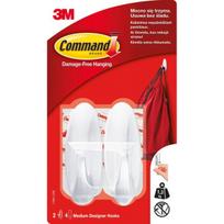 3M Kabliukai Command W17081, balti (White), 2 vnt