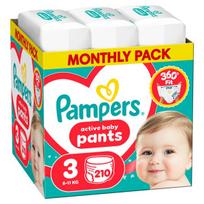 Pampers Active Baby sauskelnės-kelnaitės, 3 dydis, 6-11 kg, 210 vnt