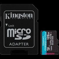 128 atminties - Kingston Canvas Go! Plus 128GB microSDXC UHS-I A2 V30 + SD Adapter - 1 nuotrauka