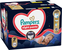 Pampers Night Pants, 7 dydis, 15 kg, 70 vnt