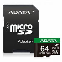 adata sd kortele - ADATA Speed Plus 128GB microSDXC UHS-I U3 A2 V30 + SD Adapter - 2 nuotrauka