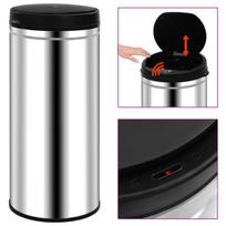 vidaXL automatinė šiukšliadėžė su jutikliu, 80 l, sidabrinė (Silver)