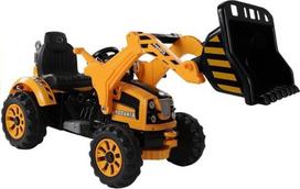 vaikiskas traktorius - Lean Cars Elektromobilis traktorius-ekskavatorius su kaušu, oranžinis (Orange) - 1 nuotrauka