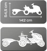 paspiriamos masineles - Smoby Tractor XL su priekaba, mėlynas (Blue) - 1 nuotrauka