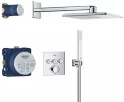 Dušo sistema su termostatiniu maišytuvu Grohe Precision SmartControl Vitalio 310 Cube, chromas (Chrome)