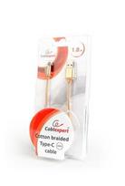aukso laidas - Cablexpert USB 2.0 to USB-C CCB-mUSB2B-AMCM-6 Gold - 3 nuotrauka