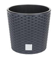 lauko vazonai rato - Prosperplast Lauko plastikinis vazonas RATO ROUND 30x30x27 Pilkas (Grey) - 1 nuotrauka
