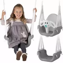 vaikiskos supynes - Vaikiškos sūpynės Ricokids 3in1 Drambliukas, pilka/balta (Gray/White) - 1 nuotrauka