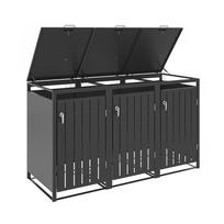 metaline deze - Metalinis konteinerio stoginė, triguba, MBB02-3A, antracito (Anthracite) - 1 nuotrauka