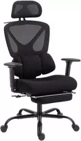 biuro kedes porankiai - HOMCOM Ergonominė biuro kėdė, juoda (Black) - 1 nuotrauka