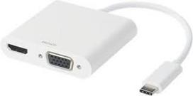 Adapteris DELTACO USB-C - HDM I / VGA+audio, baltas / USBC-HDMI16