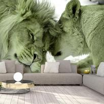 Fototapetas Artgeist Lion Tenderness (Green) 2XLFT1873SAM, 210 cm x 294 cm