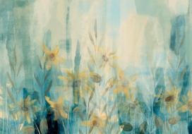 Fototapetas Artgeist A Touch Of Summer - Floral Motif With A Meadow Of Flowers In Blue Tones, 280 cm x 400 cm