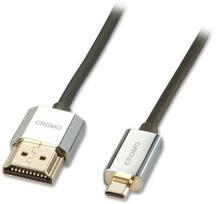 Lindy 41682 - 2 m - HDMI Type A (Standard) - HDMI Type D (Micro) - 3840 x 2160 pikselių - 3D - Juodas