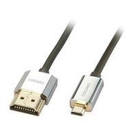 Lindy HDMI High Speed Kabelis an Micro HDMI CROMO Slim 0.5m