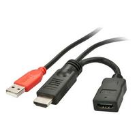 Lindy Stromspeisungsadapter HDMI M/F USB Typ A 0.15m