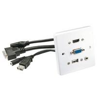 Lindy Wanddose VGA/HDMI/USB/3.5mm Stereo