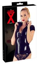 Late X Latex Shirt Zip black S Seksuali lateksinė apranga