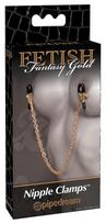 Fetish Fantasy Gold ffs Gold Chain Nipple Clamps spenelių spaustukai