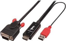 Lindy 41456 - 2 m - HDMI - VGA (D-Sub) - Male - Male - 1920 x 1200 pikselių